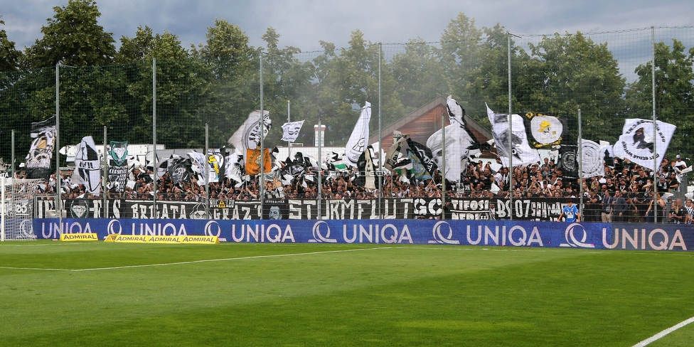 SAK - Sturm Graz
OEFB Cup, 1. Runde, SAK Klagenfurt - SK Sturm Graz, Sportpark Welzenegg, 22.07.2023. 

Foto zeigt Fans von Sturm
