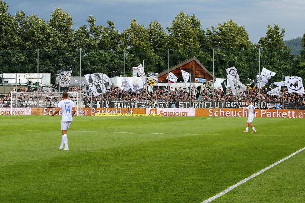 SAK - Sturm Graz
OEFB Cup, 1. Runde, SAK Klagenfurt - SK Sturm Graz, Sportpark Welzenegg, 22.07.2023. 

Foto zeigt Fans von Sturm
