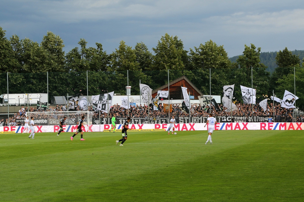 SAK - Sturm Graz
OEFB Cup, 1. Runde, SAK Klagenfurt - SK Sturm Graz, Sportpark Welzenegg, 22.07.2023. 

Foto zeigt Fans von Sturm
