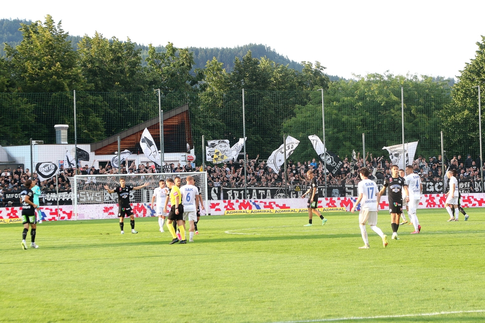 SAK - Sturm Graz
OEFB Cup, 1. Runde, SAK Klagenfurt - SK Sturm Graz, Sportpark Welzenegg, 22.07.2023. 

Foto zeigt Fans von Sturm
