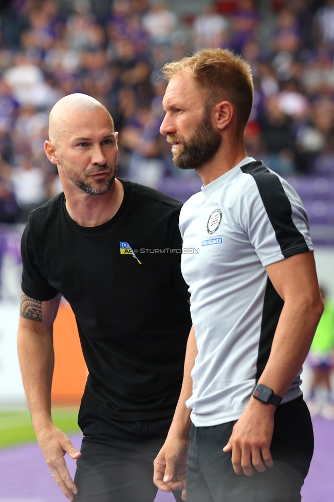 Austria Wien - Sturm Graz
Oesterreichische Fussball Bundesliga, 1. Runde, FK Austria Wien - SK Sturm Graz, Franz-Horr-Stadion Wien, 30.07.2023. 

Foto zeigt Christian Ilzer (Cheftrainer Sturm) und Stefan Loch (Tormanntrainer Sturm)
