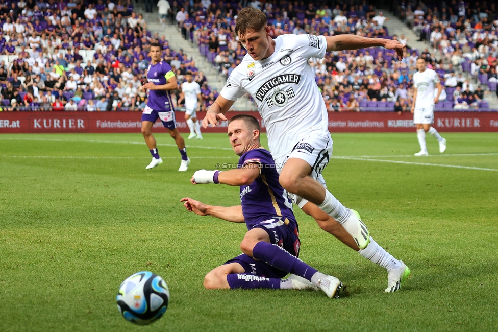 Austria Wien - Sturm Graz
Oesterreichische Fussball Bundesliga, 1. Runde, FK Austria Wien - SK Sturm Graz, Franz-Horr-Stadion Wien, 30.07.2023. 

Foto zeigt Alexander Prass (Sturm)
