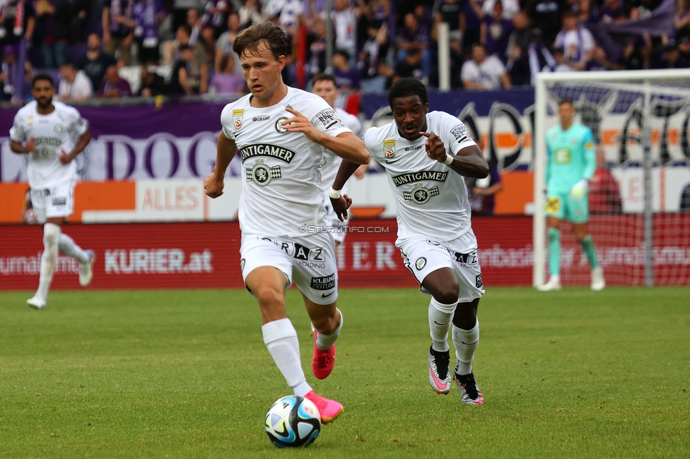 Austria Wien - Sturm Graz
Oesterreichische Fussball Bundesliga, 1. Runde, FK Austria Wien - SK Sturm Graz, Franz-Horr-Stadion Wien, 30.07.2023. 

Foto zeigt William Boeving (Sturm)
