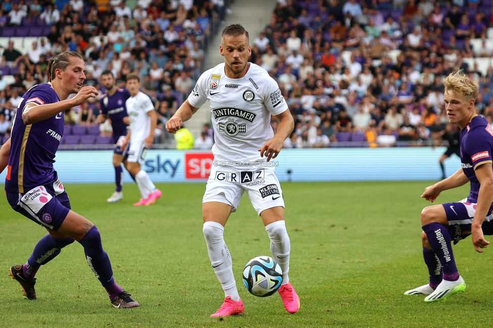 Austria Wien - Sturm Graz
Oesterreichische Fussball Bundesliga, 1. Runde, FK Austria Wien - SK Sturm Graz, Franz-Horr-Stadion Wien, 30.07.2023. 

Foto zeigt Tomi Horvat (Sturm)
