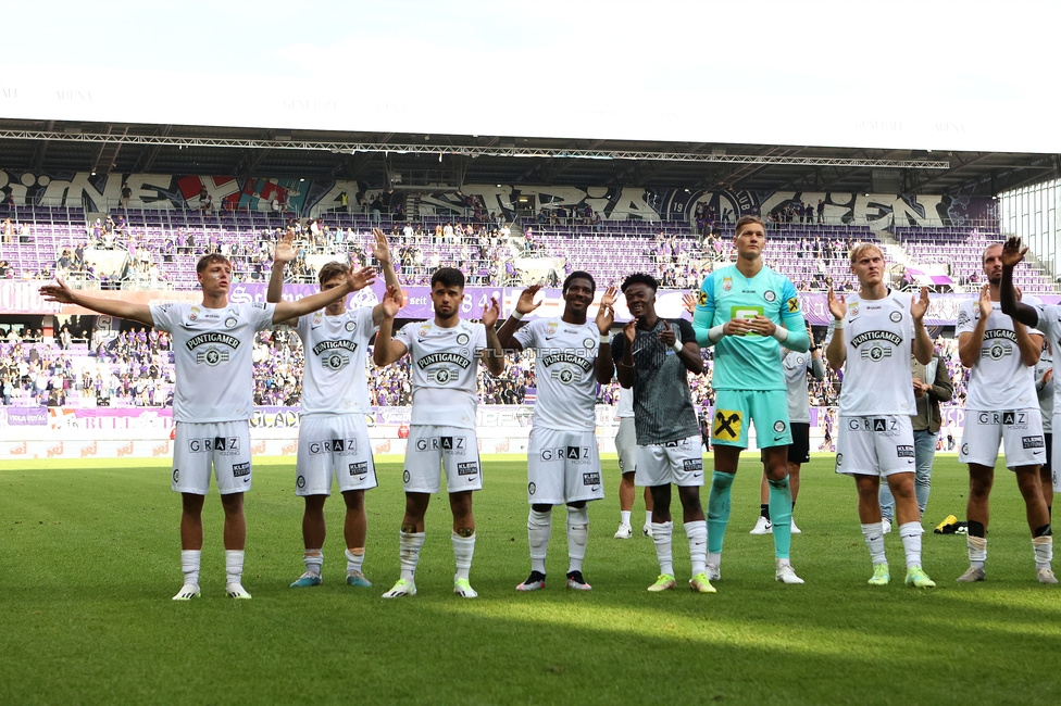 Austria Wien - Sturm Graz
Oesterreichische Fussball Bundesliga, 1. Runde, FK Austria Wien - SK Sturm Graz, Franz-Horr-Stadion Wien, 30.07.2023. 

Foto zeigt die Mannschaft von Sturm
