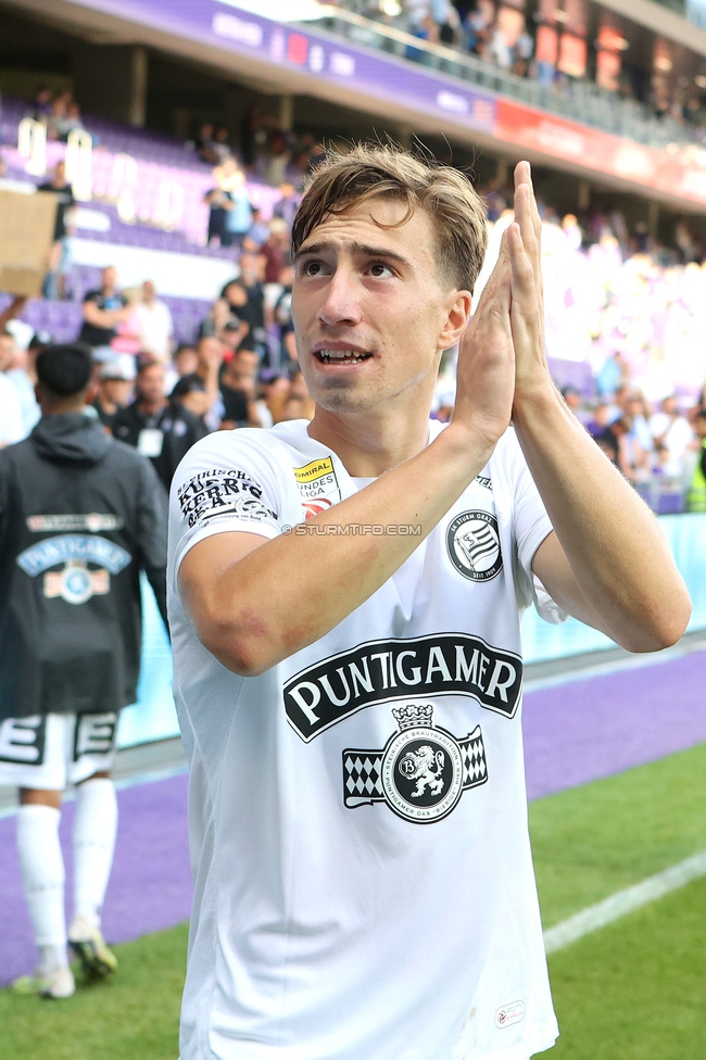 Austria Wien - Sturm Graz
Oesterreichische Fussball Bundesliga, 1. Runde, FK Austria Wien - SK Sturm Graz, Franz-Horr-Stadion Wien, 30.07.2023. 

Foto zeigt David Affengruber (Sturm)
