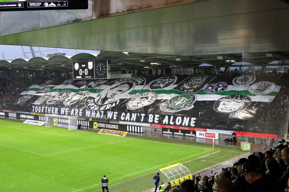 Sturm Graz - LASK
Oesterreichische Fussball Bundesliga, 2. Runde, SK Sturm Graz - LASK, Stadion Liebenau Graz, 05.05.2023. 

Foto zeigt Fans von Sturm mit einer Choreografie
