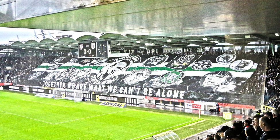 Sturm Graz - LASK
Oesterreichische Fussball Bundesliga, 2. Runde, SK Sturm Graz - LASK, Stadion Liebenau Graz, 05.05.2023. 

Foto zeigt Fans von Sturm mit einer Choreografie
