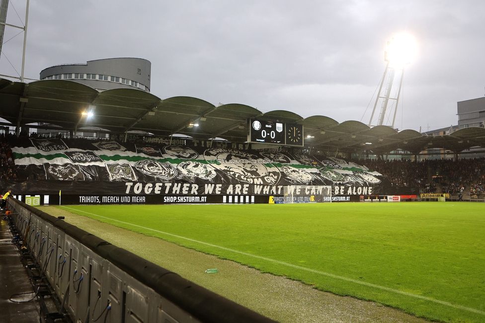 Sturm Graz - LASK
Oesterreichische Fussball Bundesliga, 2. Runde, SK Sturm Graz - LASK, Stadion Liebenau Graz, 05.08.2023. 

Foto zeigt Fans von Sturm mit einer Choreografie
