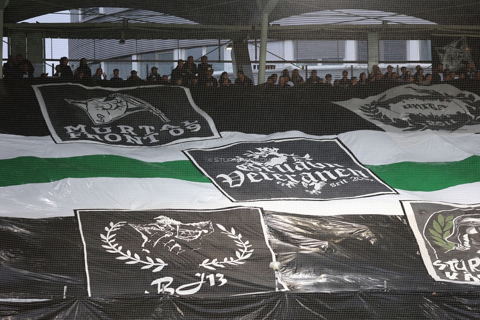 Sturm Graz - LASK
Oesterreichische Fussball Bundesliga, 2. Runde, SK Sturm Graz - LASK, Stadion Liebenau Graz, 05.08.2023. 

Foto zeigt Fans von Sturm mit einer Choreografie
