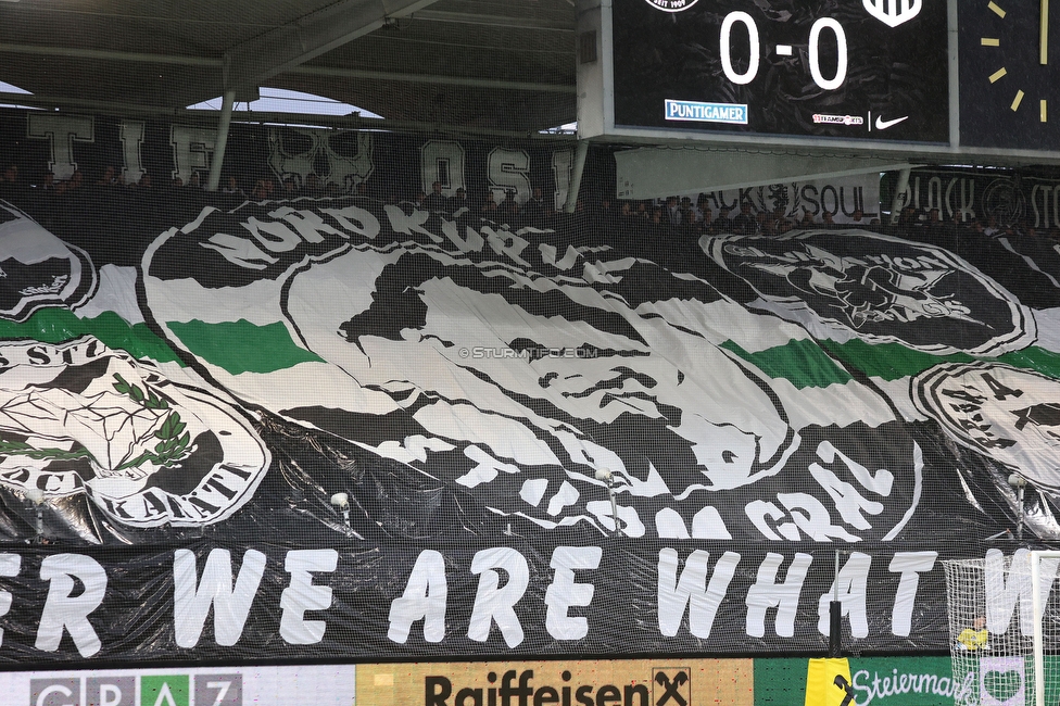 Sturm Graz - LASK
Oesterreichische Fussball Bundesliga, 2. Runde, SK Sturm Graz - LASK, Stadion Liebenau Graz, 05.08.2023. 

Foto zeigt Fans von Sturm mit einer Choreografie
