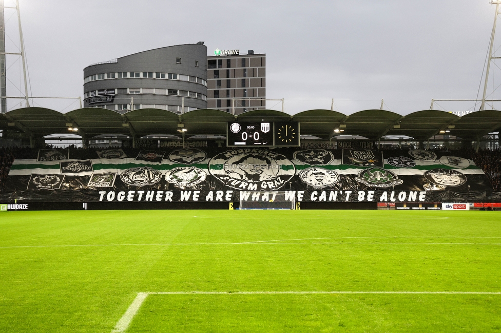 Sturm Graz - LASK
Oesterreichische Fussball Bundesliga, 2. Runde, SK Sturm Graz - LASK, Stadion Liebenau Graz, 05.05.2023. 

Foto zeigt Fans von Sturm mit einer Choreografie
