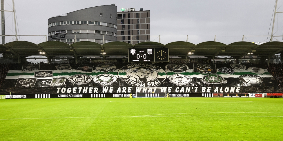 Sturm Graz - LASK
Oesterreichische Fussball Bundesliga, 2. Runde, SK Sturm Graz - LASK, Stadion Liebenau Graz, 05.05.2023. 

Foto zeigt Fans von Sturm mit einer Choreografie
