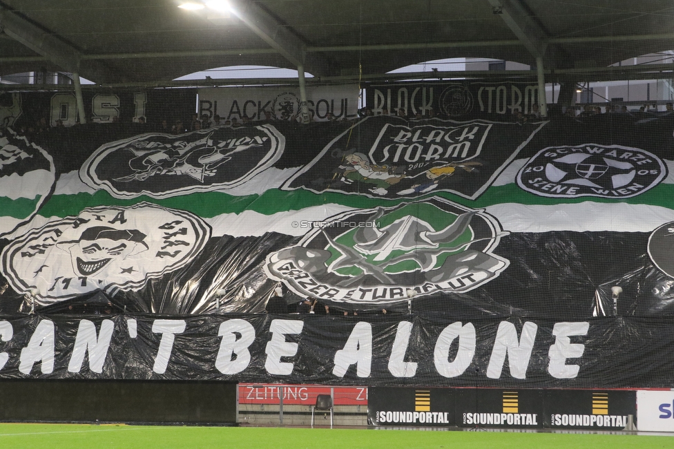Sturm Graz - LASK
Oesterreichische Fussball Bundesliga, 2. Runde, SK Sturm Graz - LASK, Stadion Liebenau Graz, 05.05.2023. 

Foto zeigt Fans von Sturm mit einer Choreografie
