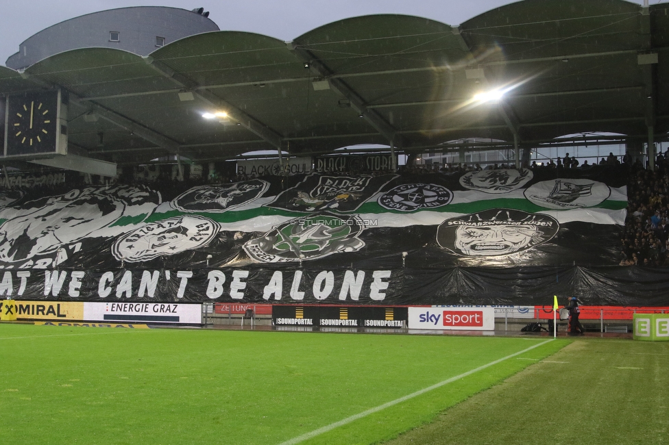 Sturm Graz - LASK
Oesterreichische Fussball Bundesliga, 2. Runde, SK Sturm Graz - LASK, Stadion Liebenau Graz, 05.05.2023. 

Foto zeigt Fans von Sturm mit einer Choreografie
