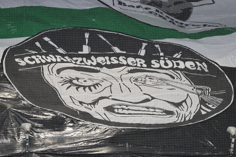 Sturm Graz - LASK
Oesterreichische Fussball Bundesliga, 2. Runde, SK Sturm Graz - LASK, Stadion Liebenau Graz, 05.05.2023. 

Foto zeigt Fans von Sturm mit einer Choreografie
Schlüsselwörter: sws