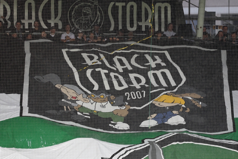 Sturm Graz - LASK
Oesterreichische Fussball Bundesliga, 2. Runde, SK Sturm Graz - LASK, Stadion Liebenau Graz, 05.05.2023. 

Foto zeigt Fans von Sturm mit einer Choreografie
Schlüsselwörter: blackstorm