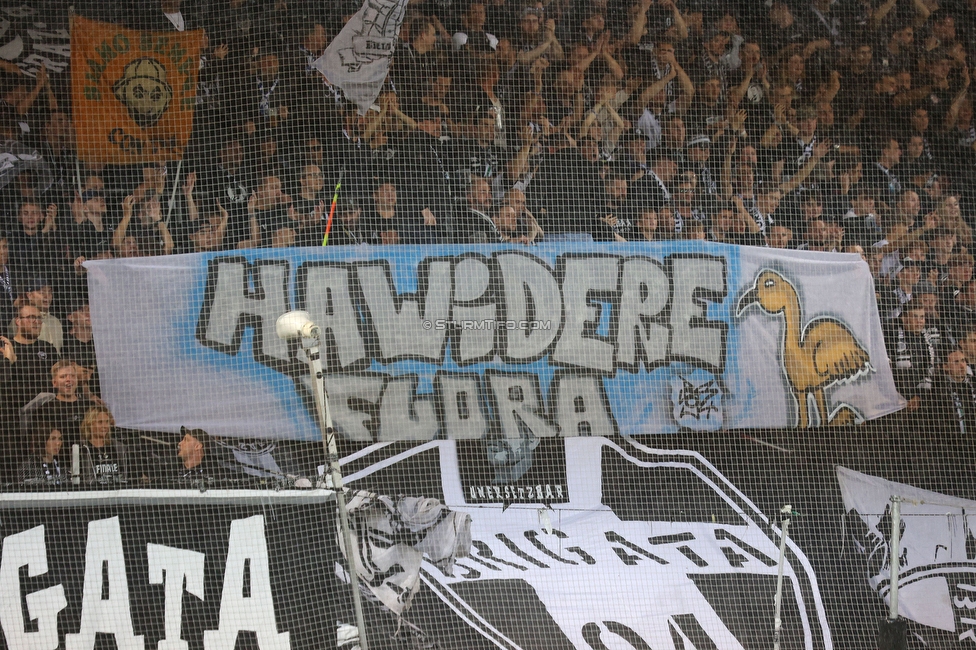 Sturm Graz - LASK
Oesterreichische Fussball Bundesliga, 2. Runde, SK Sturm Graz - LASK, Stadion Liebenau Graz, 05.05.2023. 

Foto zeigt Fans von Sturm mit einem Spruchband
Schlüsselwörter: brigata baby