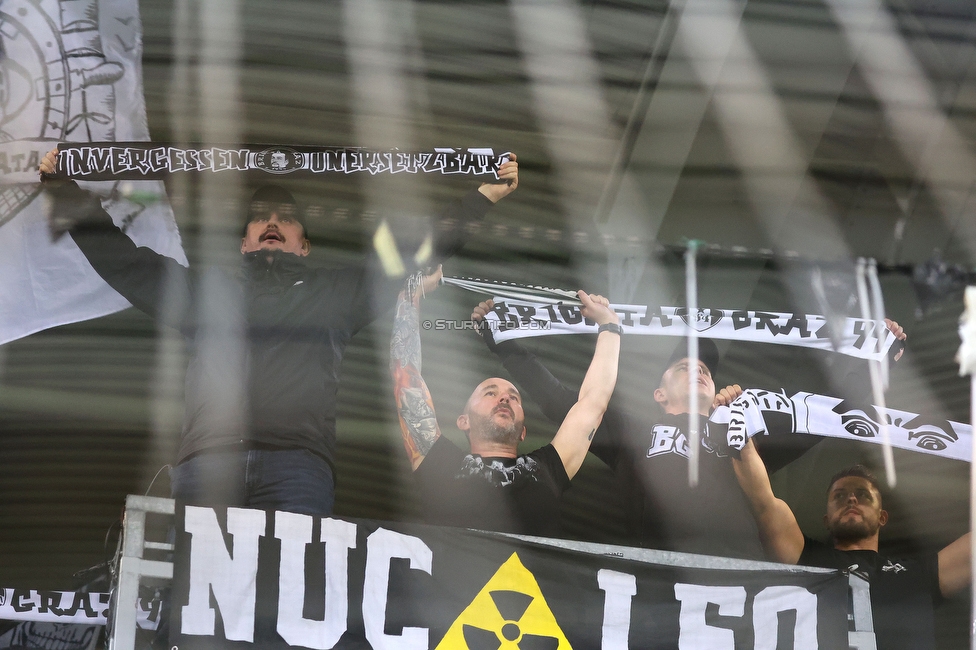 Sturm Graz - LASK
Oesterreichische Fussball Bundesliga, 2. Runde, SK Sturm Graz - LASK, Stadion Liebenau Graz, 05.08.2023. 

Foto zeigt Fans von Sturm
Schlüsselwörter: schals brigata vorsaenger