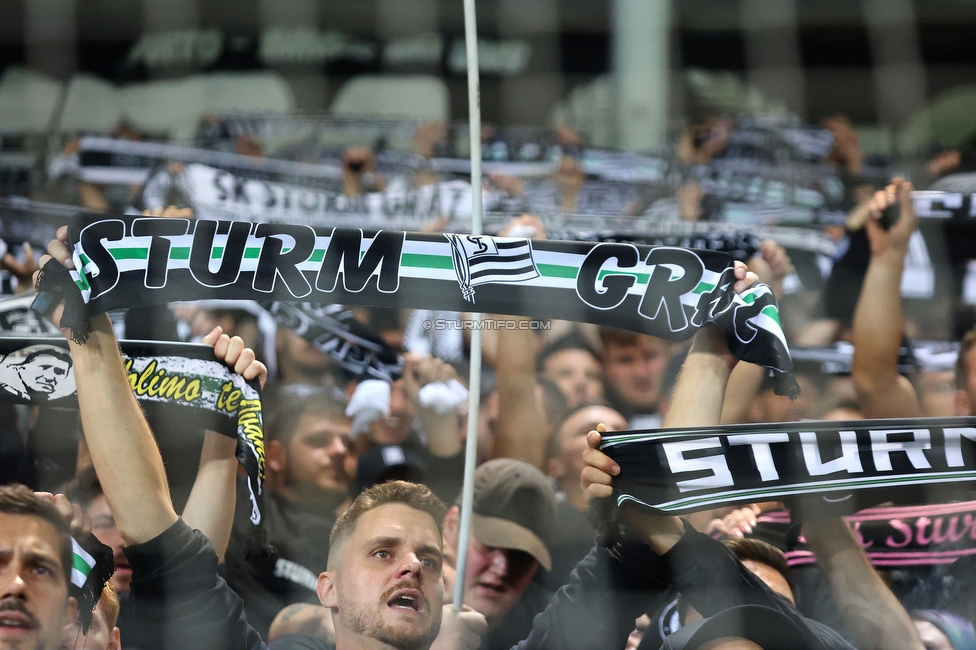 Sturm Graz - LASK
Oesterreichische Fussball Bundesliga, 2. Runde, SK Sturm Graz - LASK, Stadion Liebenau Graz, 05.08.2023. 

Foto zeigt Fans von Sturm
Schlüsselwörter: nordkurve schals