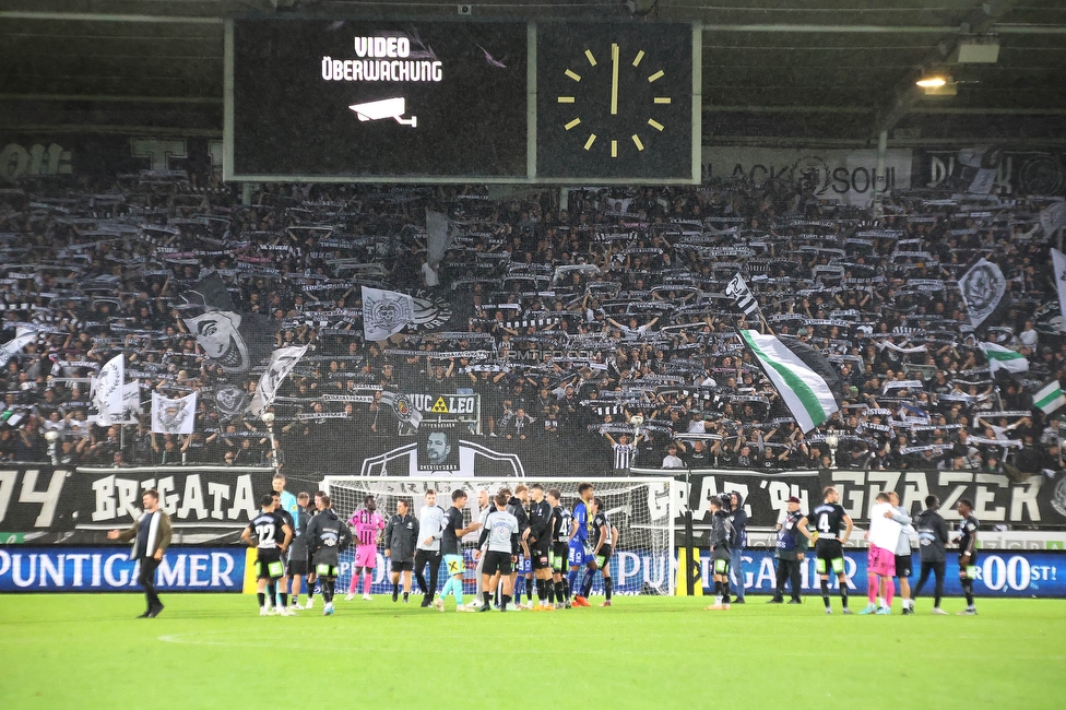 Sturm Graz - LASK
Oesterreichische Fussball Bundesliga, 2. Runde, SK Sturm Graz - LASK, Stadion Liebenau Graz, 05.05.2023. 

Foto zeigt die Mannschaft von Sturm und Fans von Sturm
