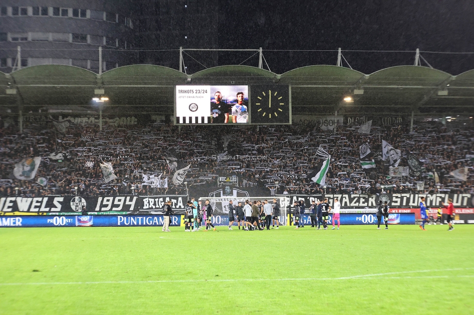 Sturm Graz - LASK
Oesterreichische Fussball Bundesliga, 2. Runde, SK Sturm Graz - LASK, Stadion Liebenau Graz, 05.05.2023. 

Foto zeigt die Mannschaft von Sturm und Fans von Sturm
