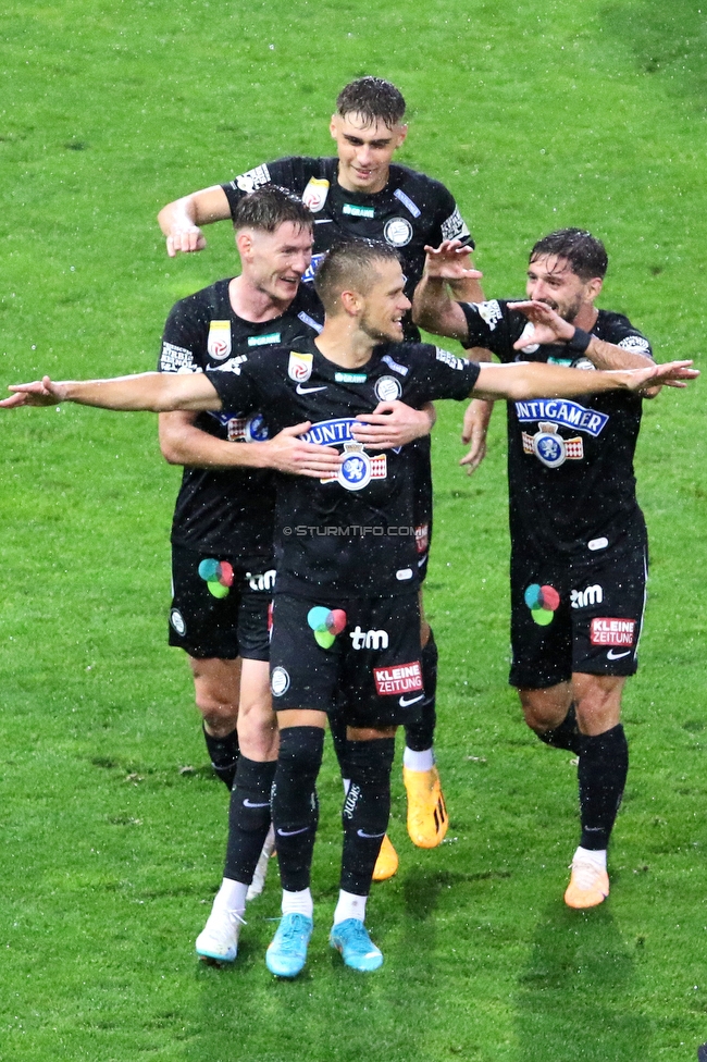 Sturm Graz - LASK
Oesterreichische Fussball Bundesliga, 2. Runde, SK Sturm Graz - LASK, Stadion Liebenau Graz, 05.08.2023. 

Foto zeigt Tomi Horvat (Sturm)
Schlüsselwörter: torjubel