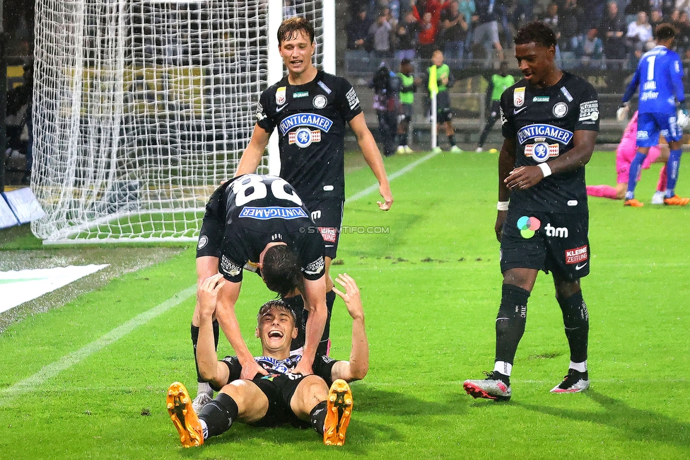 Sturm Graz - LASK
Oesterreichische Fussball Bundesliga, 2. Runde, SK Sturm Graz - LASK, Stadion Liebenau Graz, 05.08.2023. 

Foto zeigt Szymon Wlodarczyk (Sturm)
Schlüsselwörter: torjubel