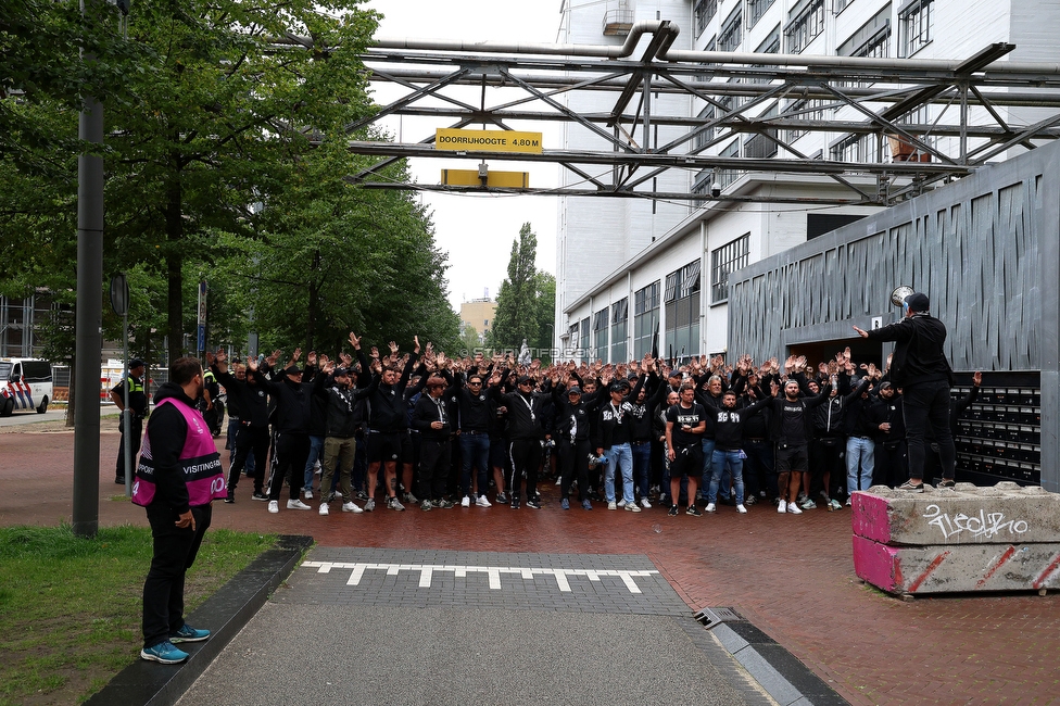 PSV Eindhoven - Sturm Graz
UEFA Champions League Qualifikation 3. Runde, PSV Eindhoven - SK Sturm Graz, Philips Stadion Eindhoven, 08.08.2023. 

Foto zeigt Fans von Sturm beim Corteo
