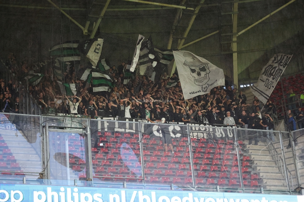 PSV Eindhoven - Sturm Graz
UEFA Champions League Qualifikation 3. Runde, PSV Eindhoven - SK Sturm Graz, Philips Stadion Eindhoven, 08.08.2023. 

Foto zeigt Fans von Sturm
