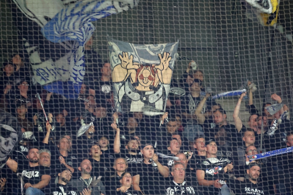 PSV Eindhoven - Sturm Graz
UEFA Champions League Qualifikation 3. Runde, PSV Eindhoven - SK Sturm Graz, Philips Stadion Eindhoven, 08.08.2023. 

Foto zeigt Fans von Sturm
