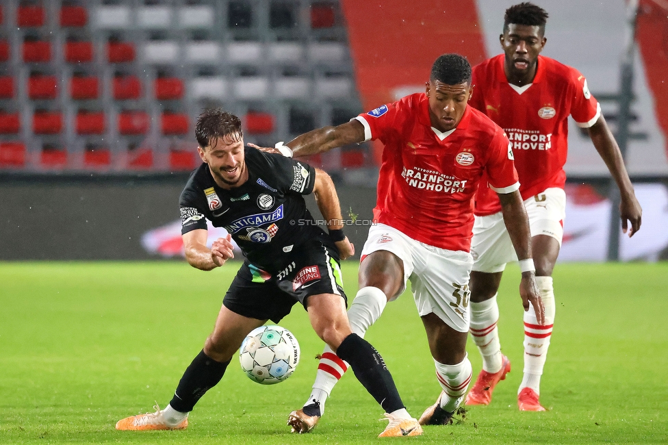 PSV Eindhoven - Sturm Graz
UEFA Champions League Qualifikation 3. Runde, PSV Eindhoven - SK Sturm Graz, Philips Stadion Eindhoven, 08.08.2023. 

Foto zeigt Otar Kiteishvili (Sturm)
