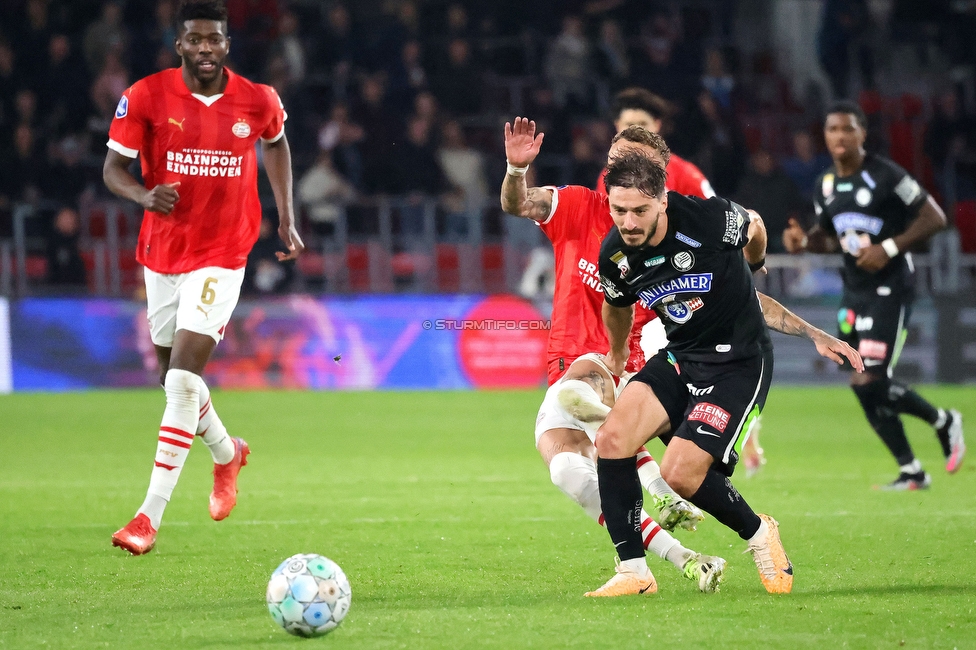 PSV Eindhoven - Sturm Graz
UEFA Champions League Qualifikation 3. Runde, PSV Eindhoven - SK Sturm Graz, Philips Stadion Eindhoven, 08.08.2023. 

Foto zeigt Otar Kiteishvili (Sturm)

