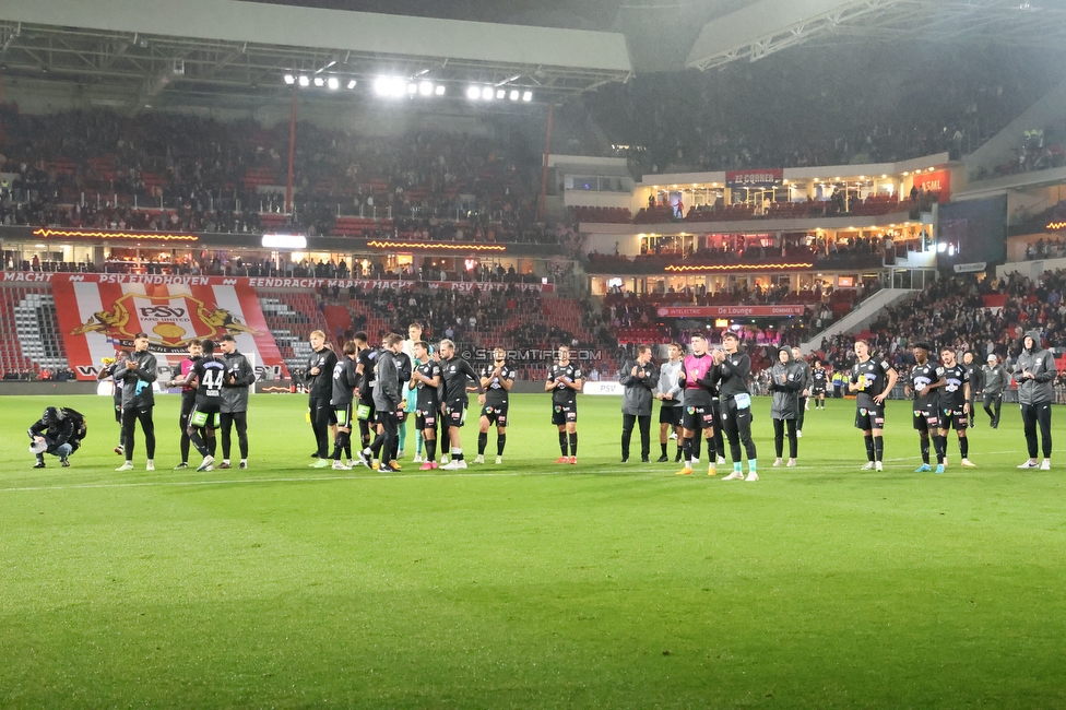 PSV Eindhoven - Sturm Graz
UEFA Champions League Qualifikation 3. Runde, PSV Eindhoven - SK Sturm Graz, Philips Stadion Eindhoven, 08.08.2023. 

Foto zeigt die Mannschaft von Sturm
