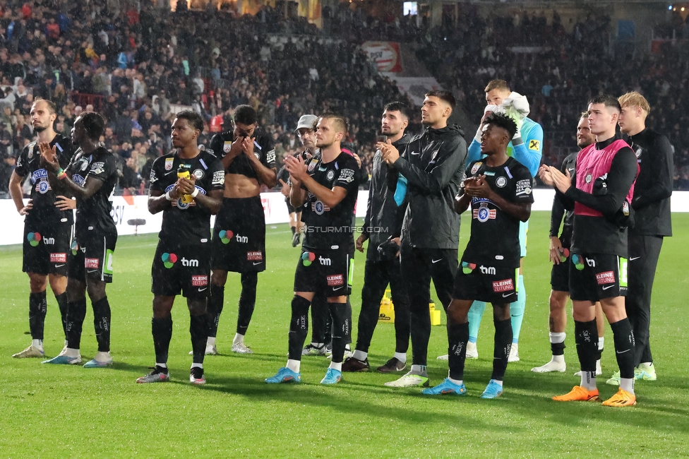 PSV Eindhoven - Sturm Graz
UEFA Champions League Qualifikation 3. Runde, PSV Eindhoven - SK Sturm Graz, Philips Stadion Eindhoven, 08.08.2023. 

Foto zeigt die Mannschaft von Sturm
