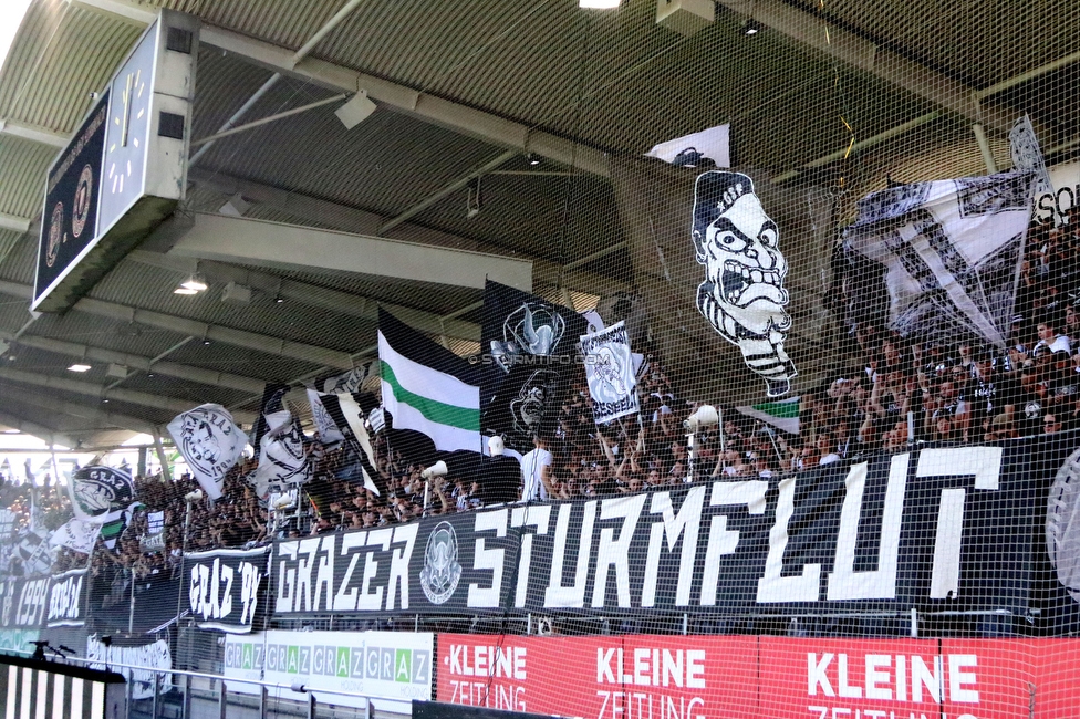 Sturm Graz - Austria Klagenfurt
Oesterreichische Fussball Bundesliga, 3. Runde, SK Sturm Graz - SK Austria Klagenfurt, Stadion Liebenau Graz, 12.08.2023. 

Foto zeigt Fans von Sturm
Schlüsselwörter: sturmflut