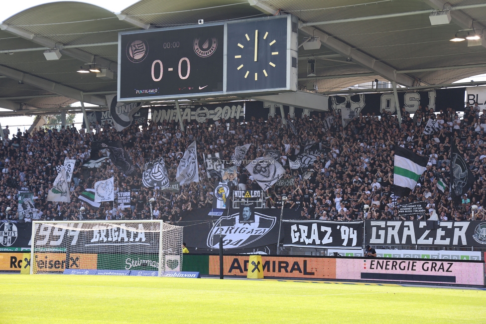 Sturm Graz - Austria Klagenfurt
Oesterreichische Fussball Bundesliga, 3. Runde, SK Sturm Graz - SK Austria Klagenfurt, Stadion Liebenau Graz, 12.08.2023. 

Foto zeigt Fans von Sturm
