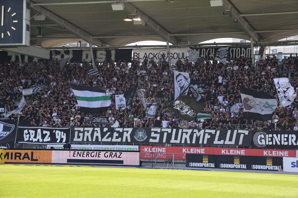 Sturm Graz - Austria Klagenfurt
Oesterreichische Fussball Bundesliga, 3. Runde, SK Sturm Graz - SK Austria Klagenfurt, Stadion Liebenau Graz, 12.08.2023. 

Foto zeigt Fans von Sturm
Schlüsselwörter: sturmflut