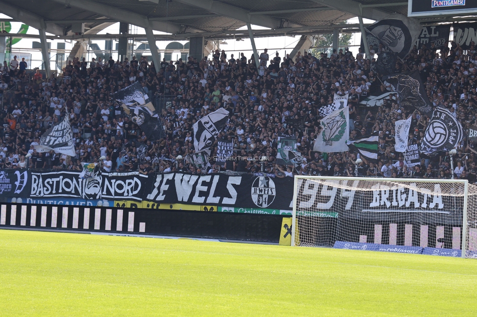 Sturm Graz - Austria Klagenfurt
Oesterreichische Fussball Bundesliga, 3. Runde, SK Sturm Graz - SK Austria Klagenfurt, Stadion Liebenau Graz, 12.08.2023. 

Foto zeigt Fans von Sturm
