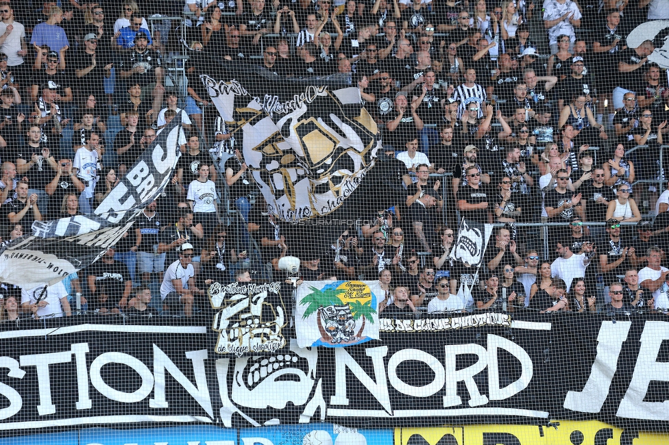 Sturm Graz - Austria Klagenfurt
Oesterreichische Fussball Bundesliga, 3. Runde, SK Sturm Graz - SK Austria Klagenfurt, Stadion Liebenau Graz, 12.08.2023. 

Foto zeigt Fans von Sturm
Schlüsselwörter: bastion