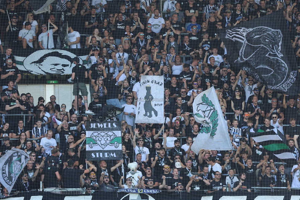 Sturm Graz - Austria Klagenfurt
Oesterreichische Fussball Bundesliga, 3. Runde, SK Sturm Graz - SK Austria Klagenfurt, Stadion Liebenau Graz, 12.08.2023. 

Foto zeigt Fans von Sturm
Schlüsselwörter: jewels