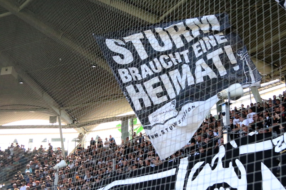 Sturm Graz - Austria Klagenfurt
Oesterreichische Fussball Bundesliga, 3. Runde, SK Sturm Graz - SK Austria Klagenfurt, Stadion Liebenau Graz, 12.08.2023. 

Foto zeigt Fans von Sturm
Schlüsselwörter: sturmstadion