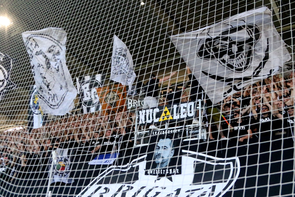 Sturm Graz - Austria Klagenfurt
Oesterreichische Fussball Bundesliga, 3. Runde, SK Sturm Graz - SK Austria Klagenfurt, Stadion Liebenau Graz, 12.08.2023. 

Foto zeigt Fans von Sturm
Schlüsselwörter: brigata
