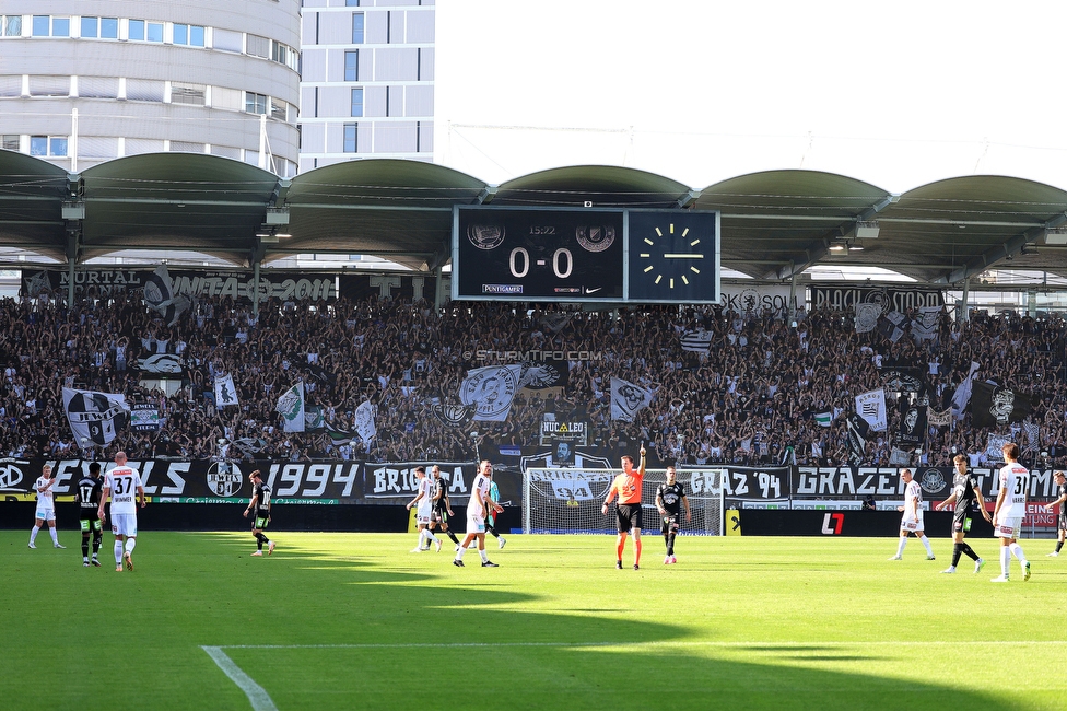 Sturm Graz - Austria Klagenfurt
Oesterreichische Fussball Bundesliga, 3. Runde, SK Sturm Graz - SK Austria Klagenfurt, Stadion Liebenau Graz, 12.08.2023. 

Foto zeigt Fans von Sturm
