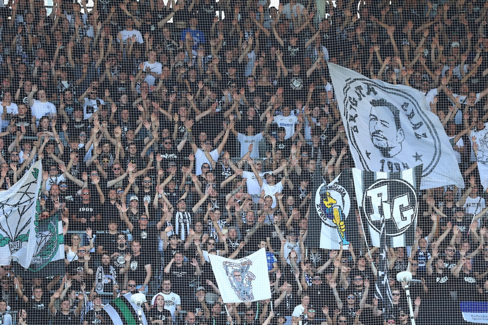 Sturm Graz - Austria Klagenfurt
Oesterreichische Fussball Bundesliga, 3. Runde, SK Sturm Graz - SK Austria Klagenfurt, Stadion Liebenau Graz, 12.08.2023. 

Foto zeigt Fans von Sturm
Schlüsselwörter: brigata
