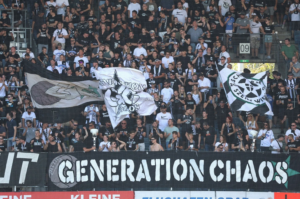 Sturm Graz - Austria Klagenfurt
Oesterreichische Fussball Bundesliga, 3. Runde, SK Sturm Graz - SK Austria Klagenfurt, Stadion Liebenau Graz, 12.08.2023. 

Foto zeigt Fans von Sturm
Schlüsselwörter: generationchaos
