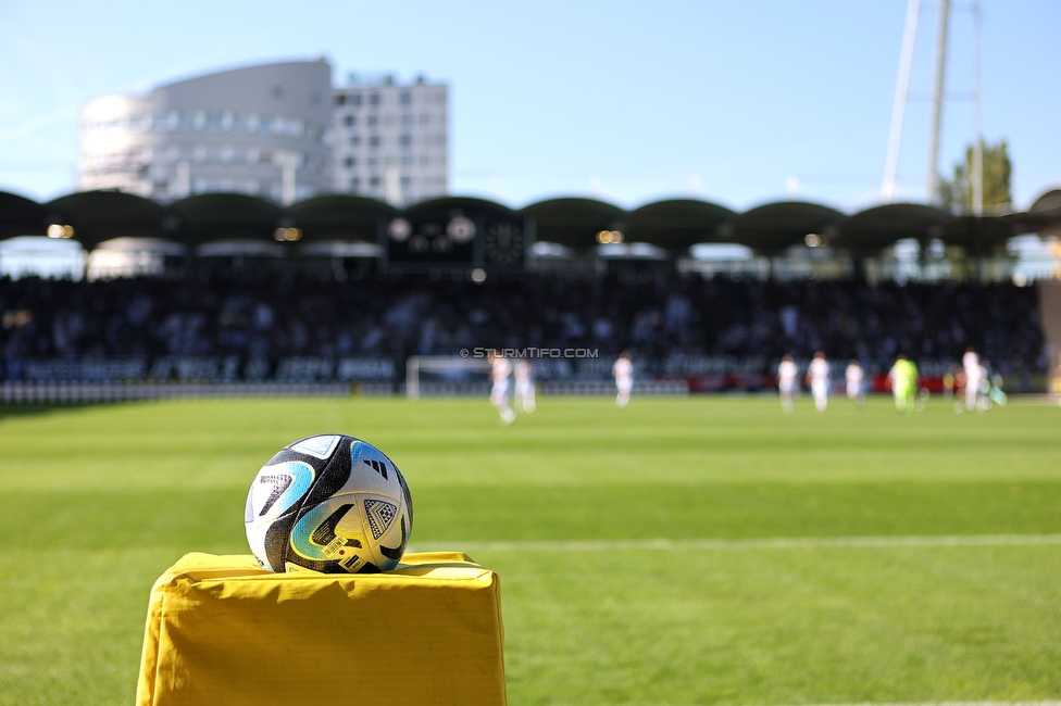 Sturm Graz - Austria Klagenfurt
Oesterreichische Fussball Bundesliga, 3. Runde, SK Sturm Graz - SK Austria Klagenfurt, Stadion Liebenau Graz, 12.08.2023. 

Foto zeigt den Matchball
