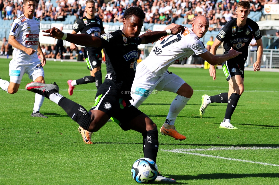 Sturm Graz - Austria Klagenfurt
Oesterreichische Fussball Bundesliga, 3. Runde, SK Sturm Graz - SK Austria Klagenfurt, Stadion Liebenau Graz, 12.08.2023. 

Foto zeigt Bryan Silva Teixeira Jr. (Sturm)
