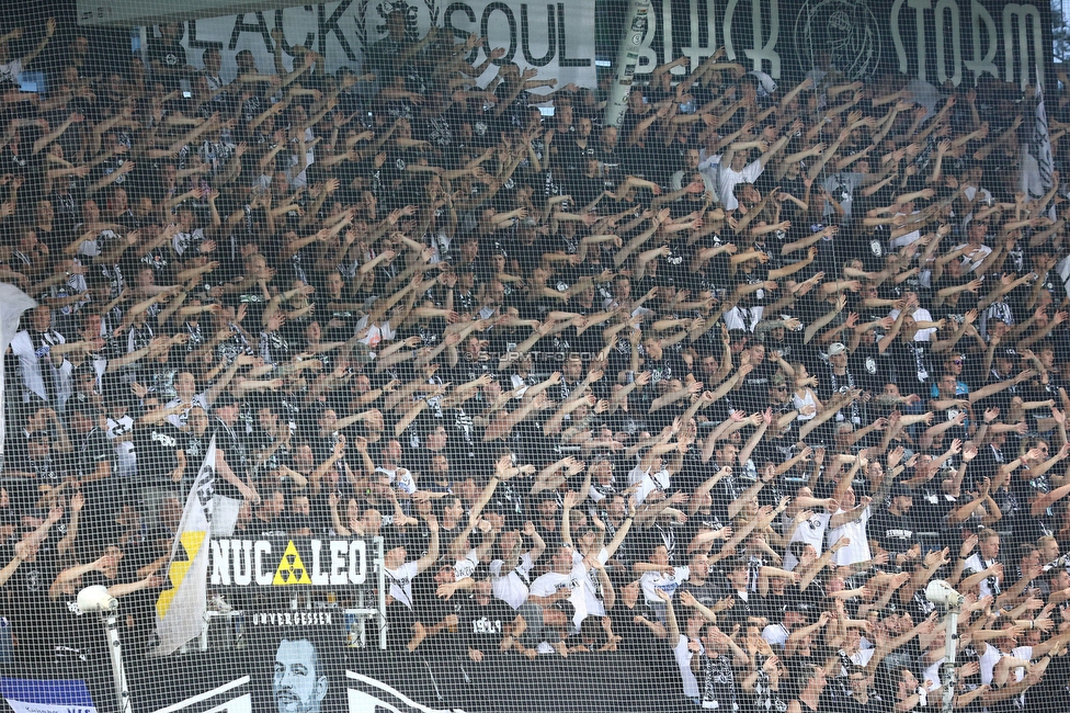 Sturm - PSV
UEFA Champions League Qualifikation 3. Runde, SK Sturm Graz - PSV Eindhoven, Stadion Liebenau Graz, 15.08.2023. 

Foto zeigt Fans von Sturm
Schlüsselwörter: brigata