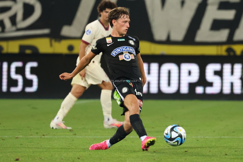 Sturm Graz - PSV Eindhoven
UEFA Champions League Qualifikation 3. Runde, SK Sturm Graz - PSV Eindhoven, Stadion Liebenau Graz, 15.08.2023. 

Foto zeigt William Boeving (Sturm)
